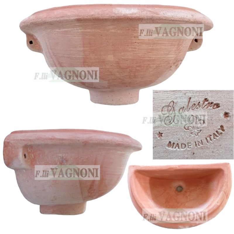 FONTANA VASCA IN TERRACOTTA A PARETE SOSPESA CM. 40